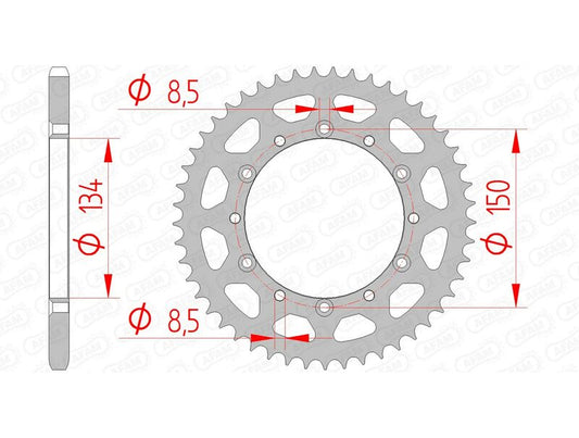 AFAM Steel standard rear sprocket 16204 - 520