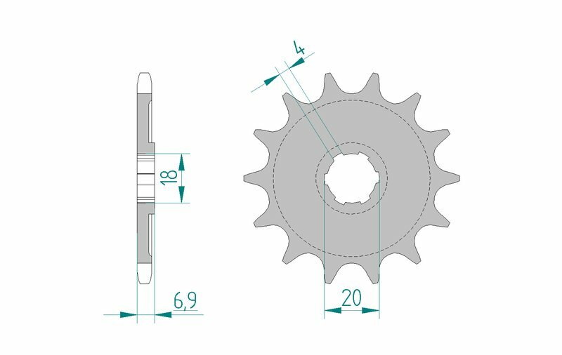 AFAM Steel standard front sprocket 20204 - 520