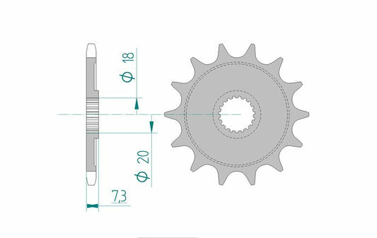 AFAM Steel self-cleaning front sprocket 20206 - 520