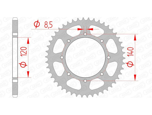 AFAM Steel standard rear sprocket 16600 - 520