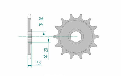 AFAM Steel standard front sprocket 20206 - 520