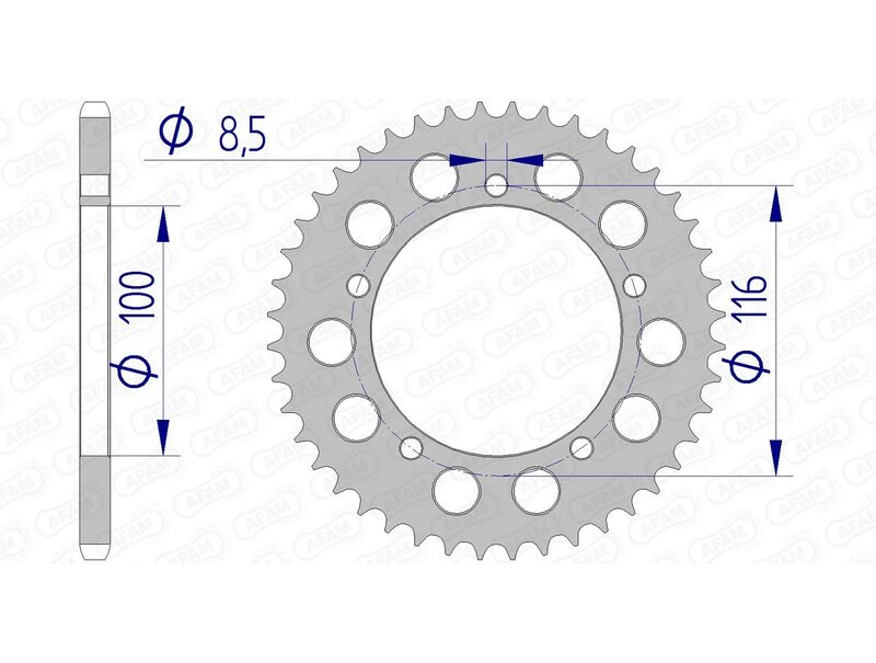 AFAM Aluminum rear sprocket 17100 420