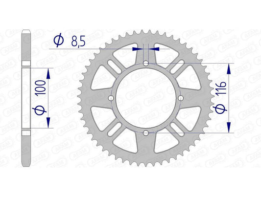 AFAM Aluminium achtertandwiel 17104 420