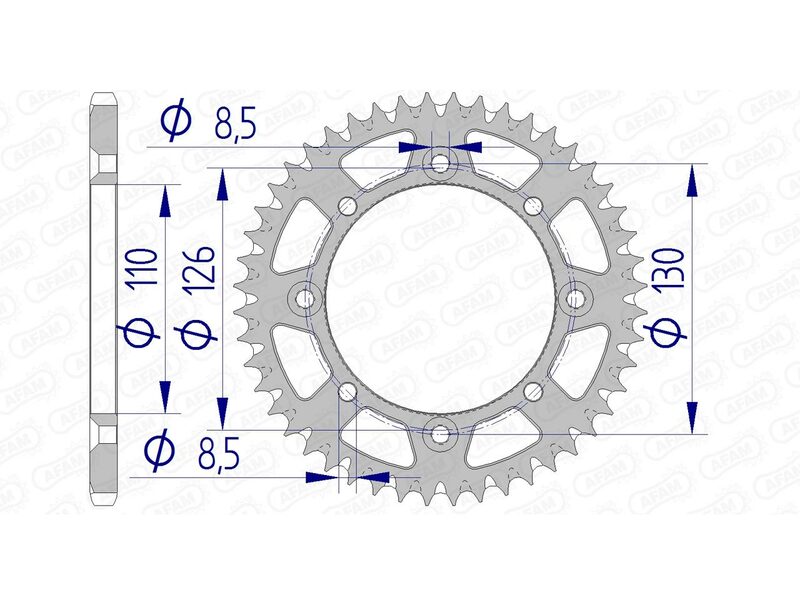 AFAM Aluminum ultra-light self-cleaning rear sprocket 17107 420