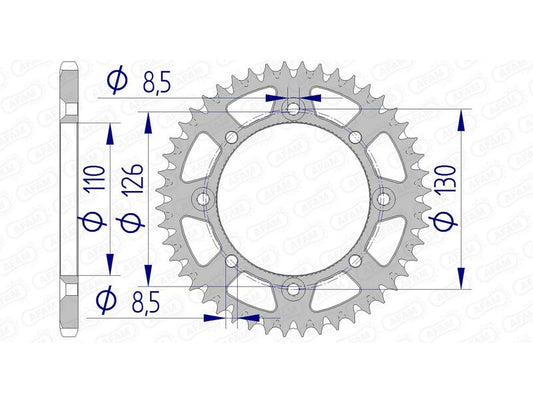 AFAM Aluminium ultralicht zelfreinigend achtertandwiel 17107 420