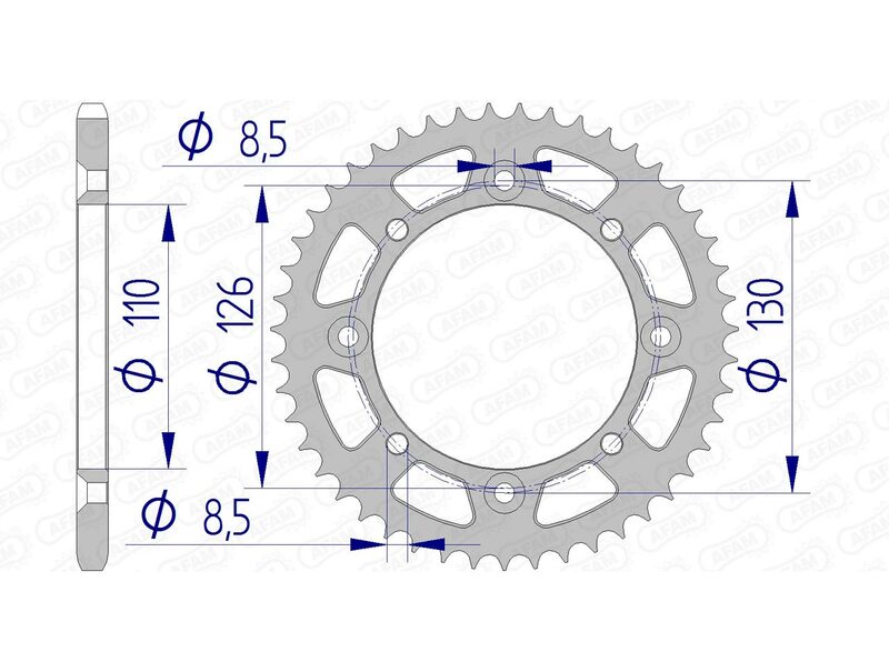 AFAM Aluminum rear sprocket 17107 420