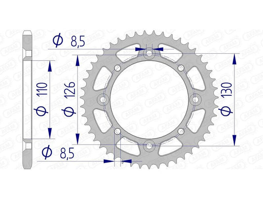 AFAM Aluminium achtertandwiel 17107 420