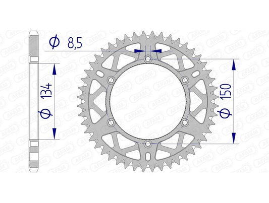 AFAM Aluminum ultra-light self-cleaning rear sprocket 17206 520