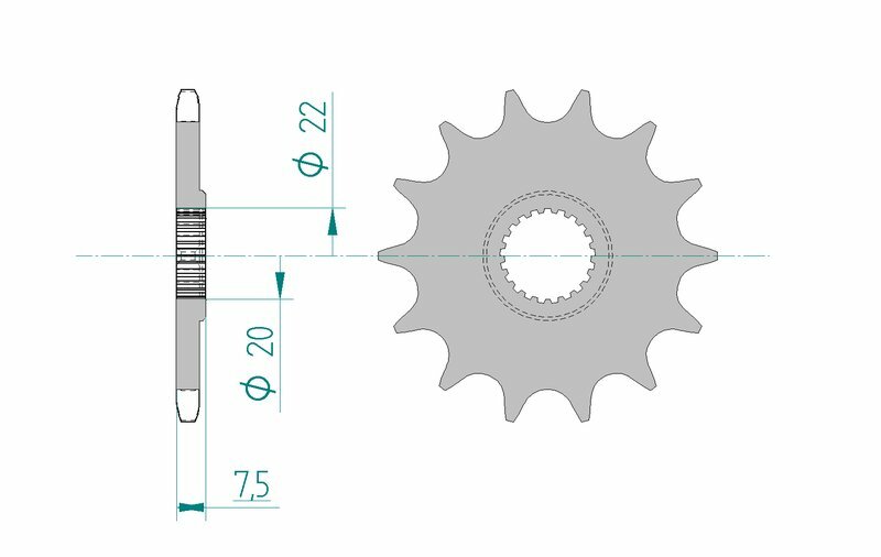 AFAM Steel standard front sprocket 20210 - 520