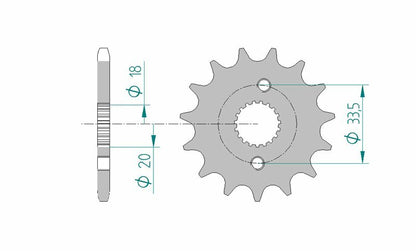 AFAM Steel standard front sprocket 20211 - 420