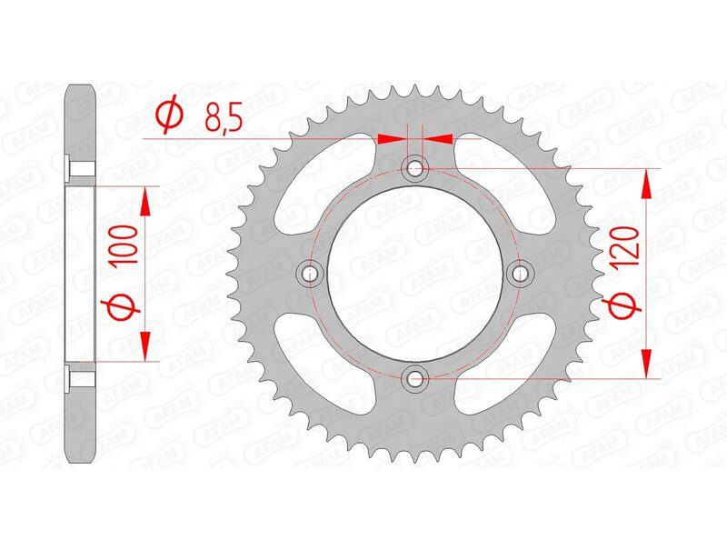 AFAM Steel standard rear sprocket 38200 - 428