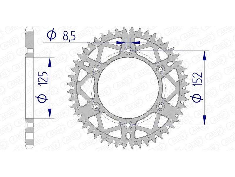 AFAM Aluminum ultra-light self-cleaning rear sprocket 39300 - 520