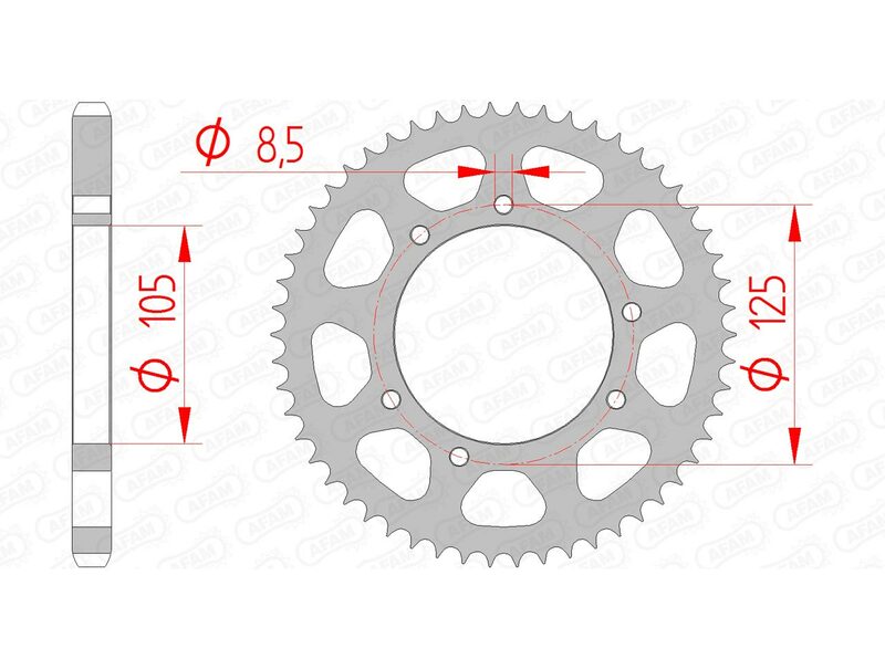 AFAM Steel standard rear sprocket 47200 - 428