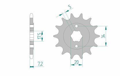 AFAM Steel standard front sprocket 20305 - 520