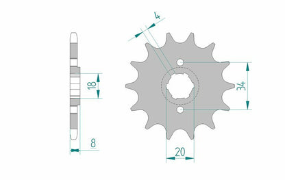 AFAM Steel standard front sprocket 20306 - 520