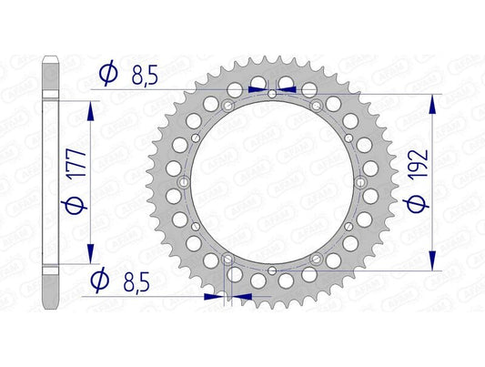 AFAM Aluminium achtertandwiel 63300 - 520