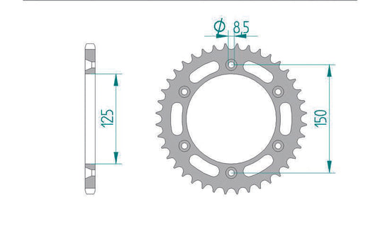 AFAM Steel standard rear sprocket 71304 - 520