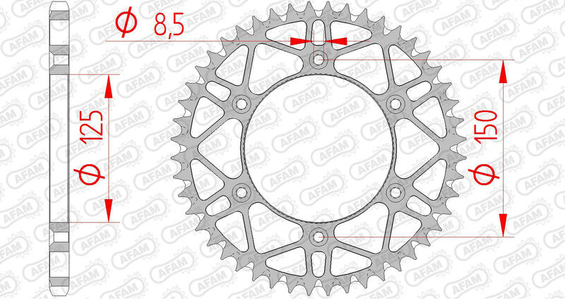 AFAM Steel self-cleaning rear sprocket 71304 - 520