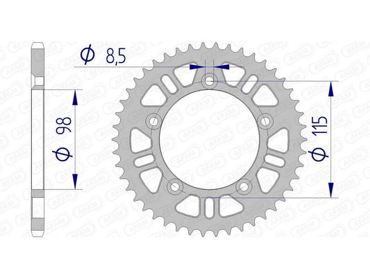 AFAM Aluminum rear sprocket 72101 - 420