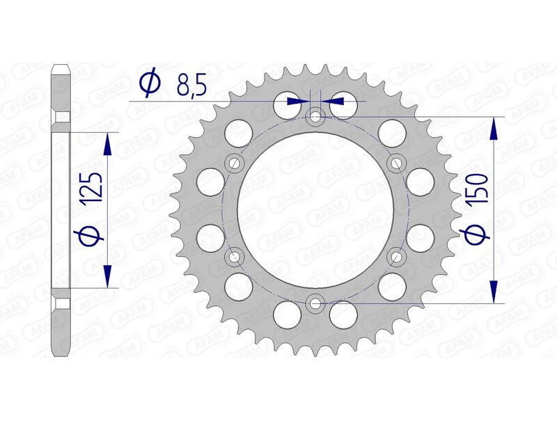 AFAM Aluminum rear sprocket 72304 - 520