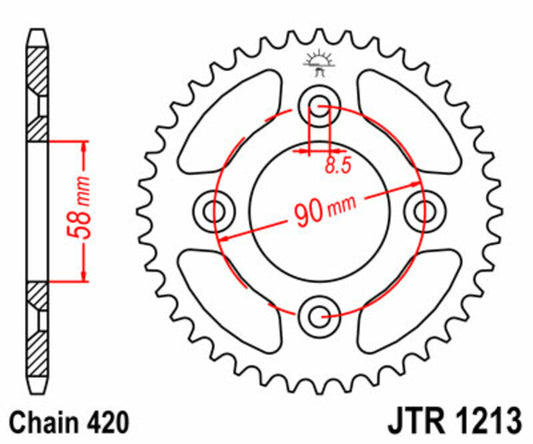 JT SPROCKETS Steel standard rear sprocket 1213 - 420 