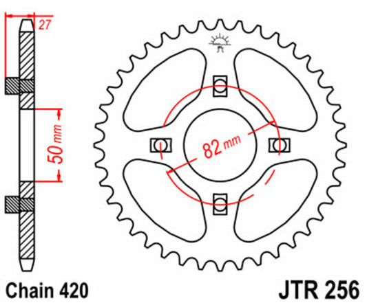 JT SPROCKETS Steel standard rear sprocket 256 - 420 