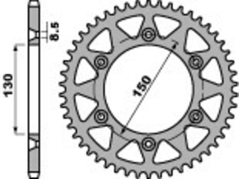 PBR Aluminum ultra-light rear sprocket 270 - 520