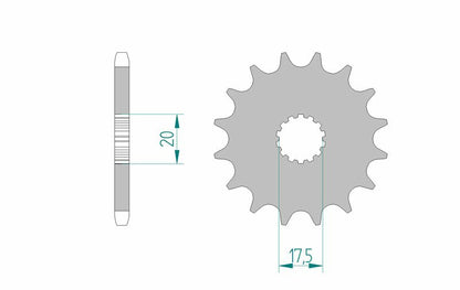 AFAM Steel self-cleaning front sprocket 21202 - 520