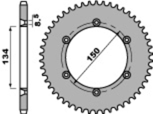 PBR Steel C45 standard rear sprocket 4330 - 428