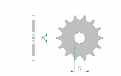 AFAM Steel self-cleaning front sprocket 21203 - 520