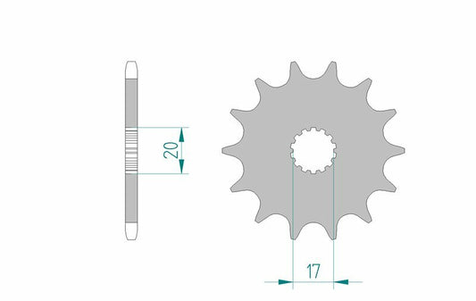 AFAM Steel self-cleaning front sprocket 21203 - 520