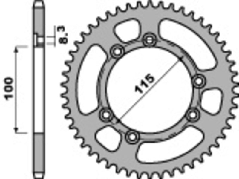 PBR Steel standard rear sprocket 4370 - 428 