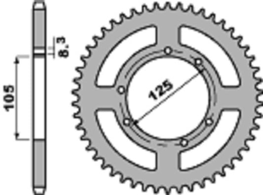 PBR Aluminum ultra-light rear sprocket 4413 - 428 