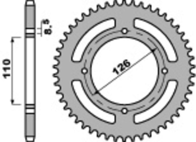 PBR Steel C45 standard rear sprocket 4418 - 420