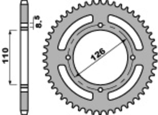 PBR Staal C45 standaard achtertandwiel 4418 - 420