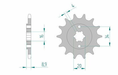 AFAM Steel standard front sprocket 21300 - 520