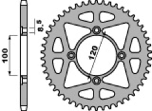 PBR Steel standard rear sprocket 4478 - 428