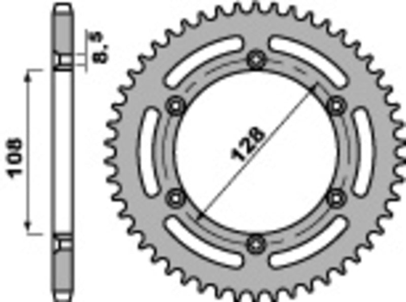 PBR Steel standard rear sprocket 4488 - 525 