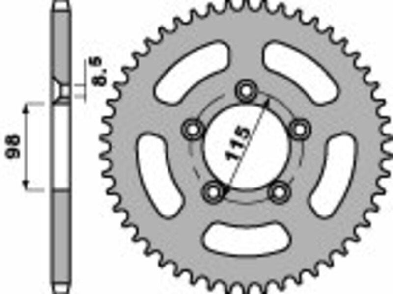 PBR Staal C45 standaard achtertandwiel 4552 - 420