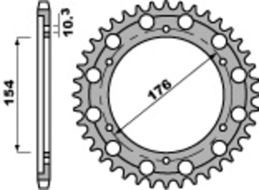 PBR Steel C45 standard rear sprocket 4562 - 530