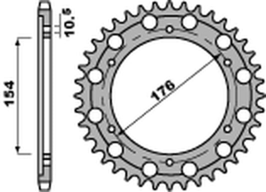 PBR Steel C45 standard rear sprocket 4679 - 525 