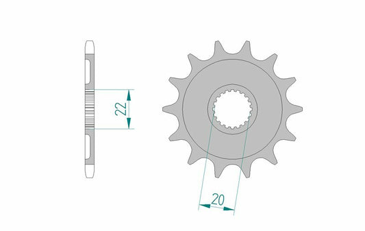 AFAM Steel standard front sprocket 21309 - 520