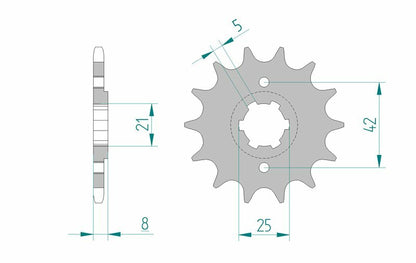 AFAM Steel standard front sprocket 21502 - 520