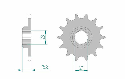 AFAM Steel standard front sprocket 21504 - 520