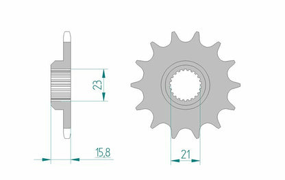 AFAM Steel standard front sprocket 21504 - 520