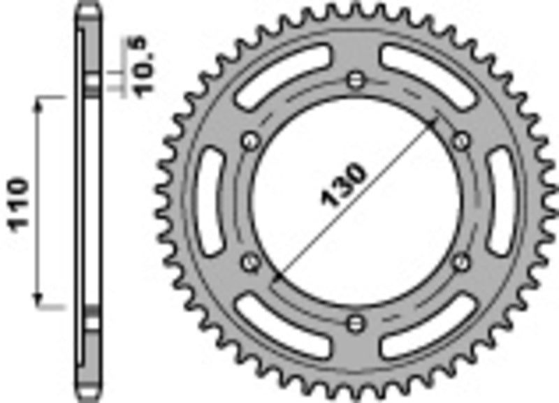 PBR Staal C45 standaard achtertandwiel 4385 - 525