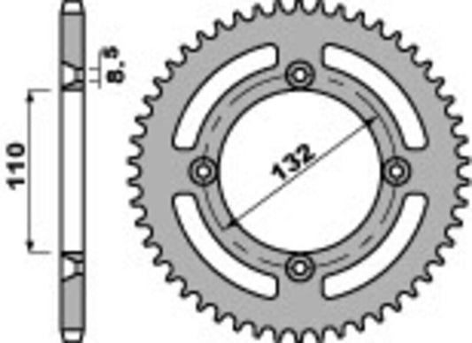 PBR Steel C45 standard rear sprocket 4486 - 428