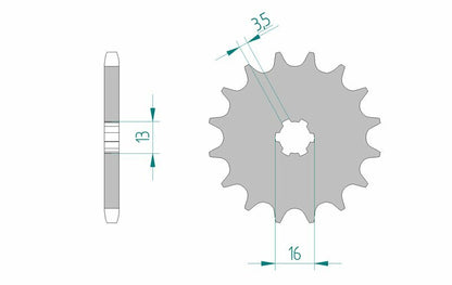 AFAM Steel standard front sprocket 22102 - 428