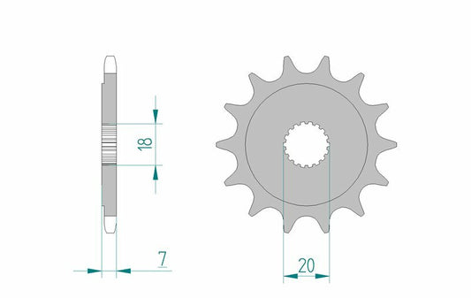 AFAM Steel standard front sprocket 22202 - 520