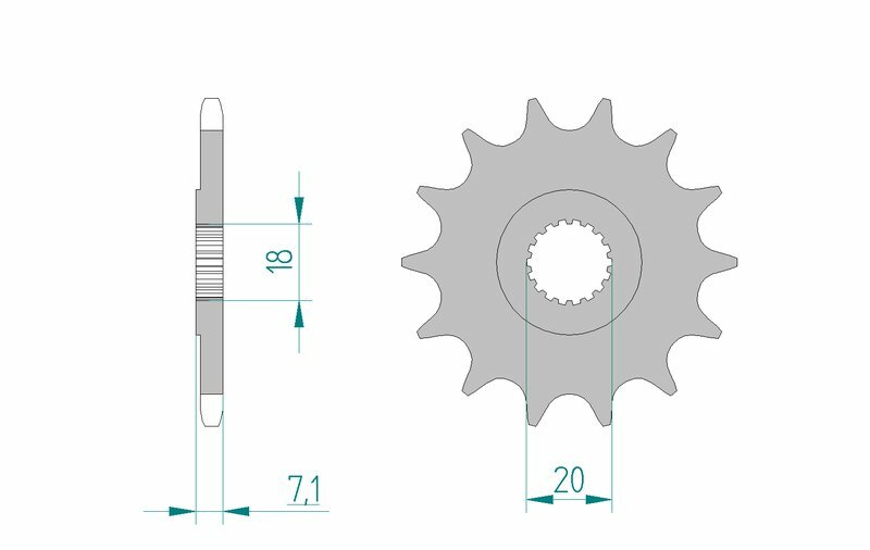 AFAM Steel self-cleaning front sprocket 22203 - 520